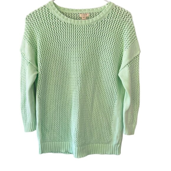 J. Crew Sweaters - 0861 J.Crew Cotton Crew Neck Open Weave Long Sleeve Sweater